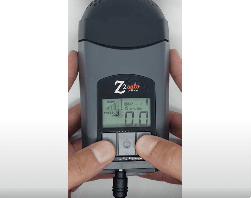 Breas Z2 Auto travel CPAP display showing comfort settings