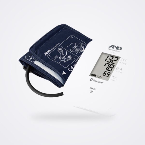 A&D Medical UA 651BLE upper arm blood pressure monitor with navy SlimFit cuff