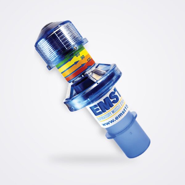 Aspire EMST150 blue expiratory muscle strength trainer with mouthpiece