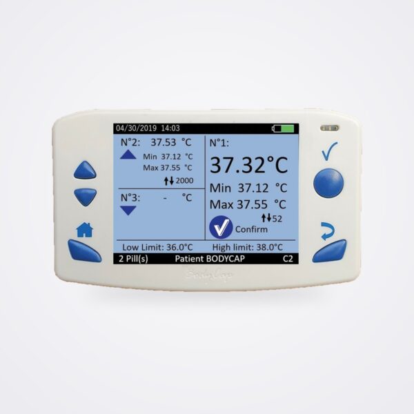 جهاز المراقبة BodyCap eViewer Medical يعرض حرارة الجسم الداخلية مباشرة من كبسولات e-Celsius