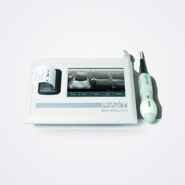Echo-Son PINIT bladder scanner console with 7-inch touchscreen, built-in printer and S 255B probe