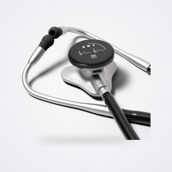 Eko CORE 500 silver digital stethoscope chestpiece with colour display