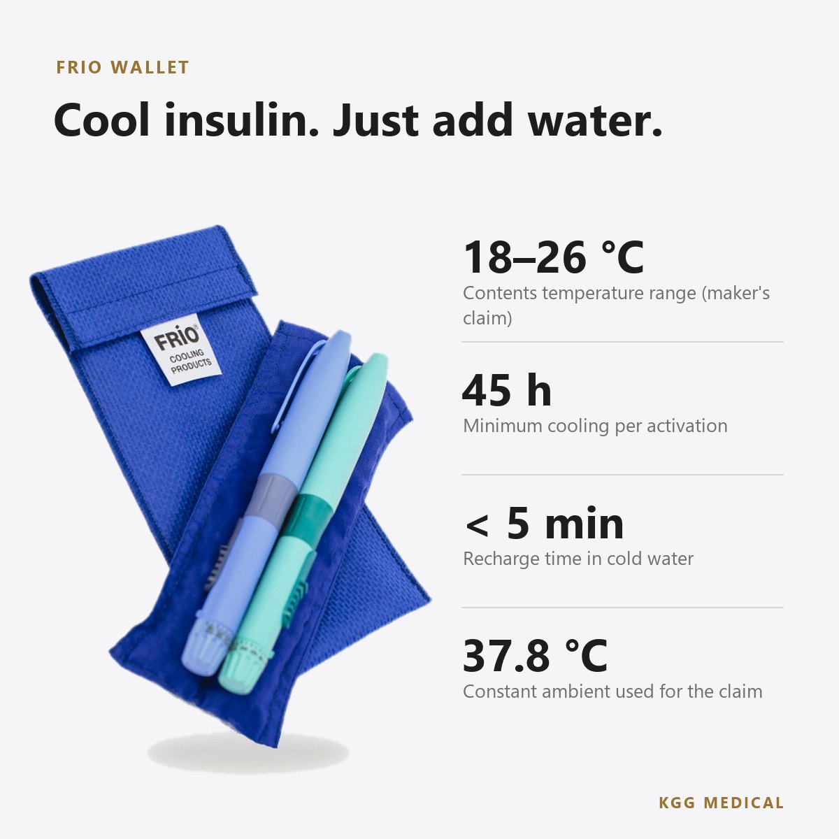FRIO Evaporative Cooling Wallets for Insulin and Injectables 2 FRIO wallet key specifications