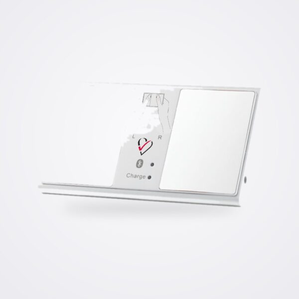 HeartCheck CardiBeat handheld ECG monitor with two electrode pads, white