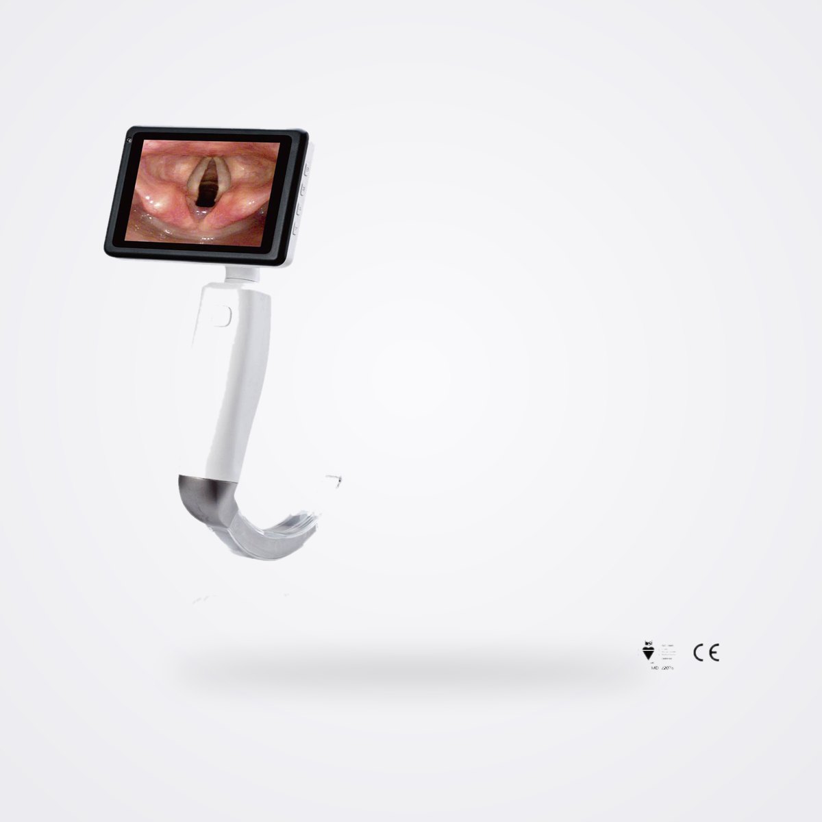 منظار حنجرة بالفيديو HugeMed VL3D / VL4D بشفرات أحادية الاستخدام 1 منظار الحنجرة بالفيديو HugeMed VL3D بشاشة دوّارة وشفرة شفافة أحادية الاستخدام من البولي كربونات