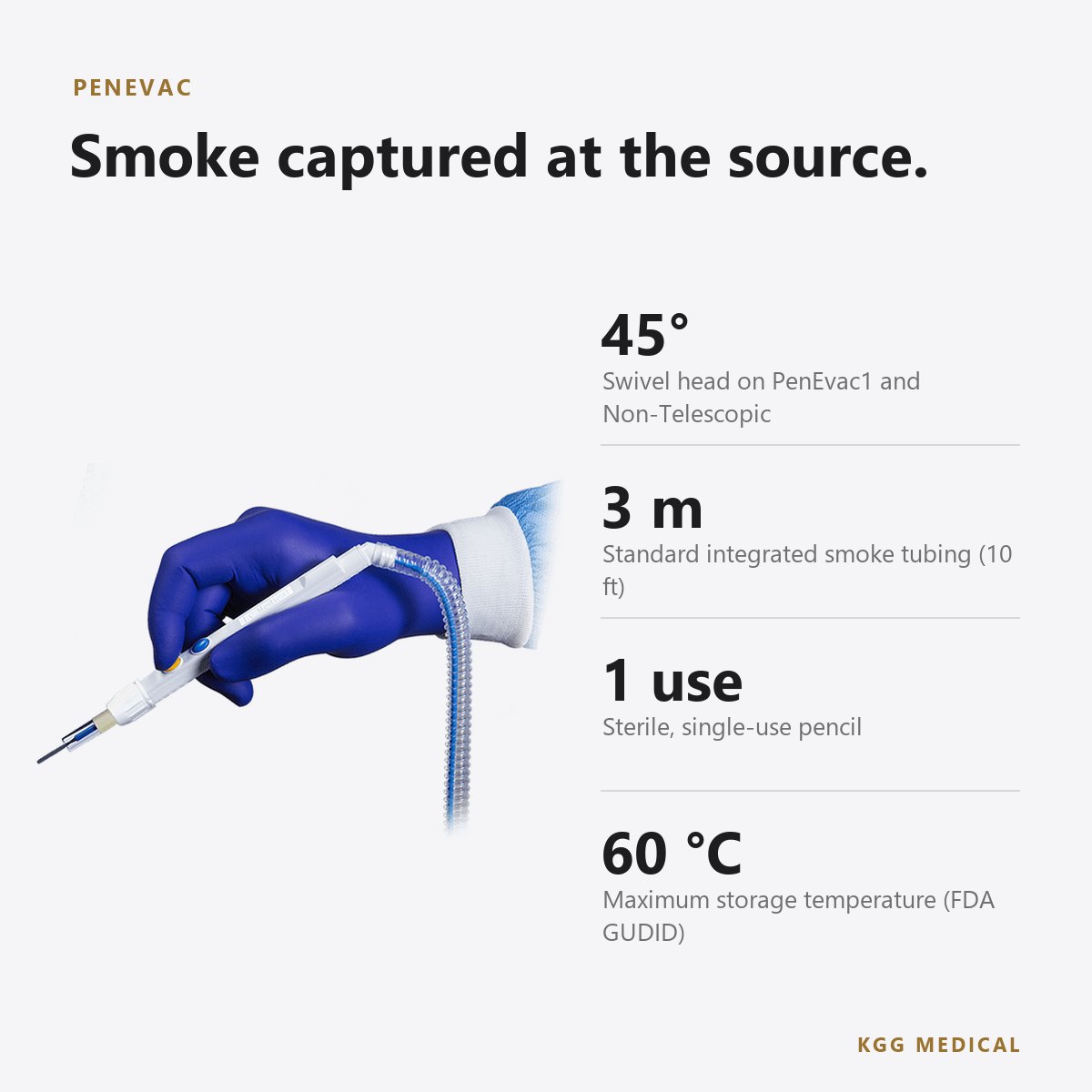 I.C. Medical PenEvac Smoke Evacuation Electrosurgical Pencil 2 PenEvac key specifications