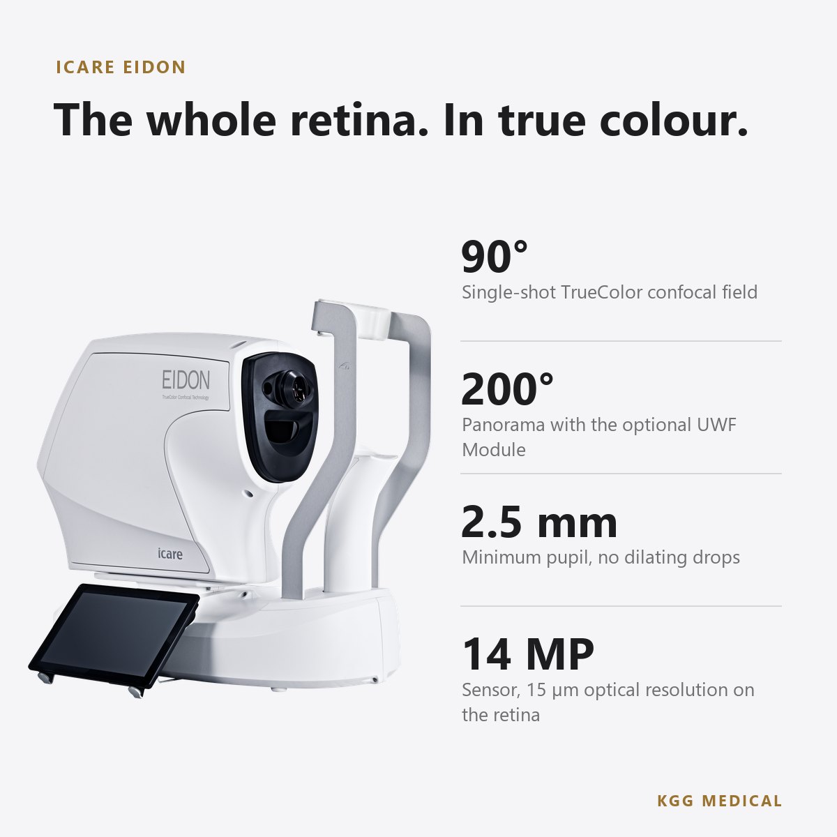 iCare EIDON Family TrueColor Confocal Wide-Field Retinal Imaging 2 ICare EIDON key specifications