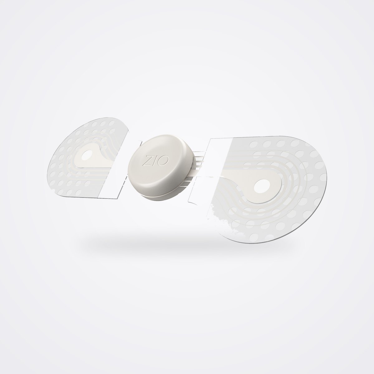 iRhythm Zio Monitor and Zio AT Long-Term Continuous ECG Monitoring 1 IRhythm Zio monitor wire free ECG patch on a white background