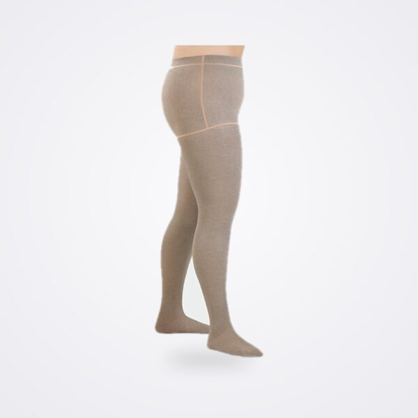 Juzo Expert Silver flat-knit compression tights in almond