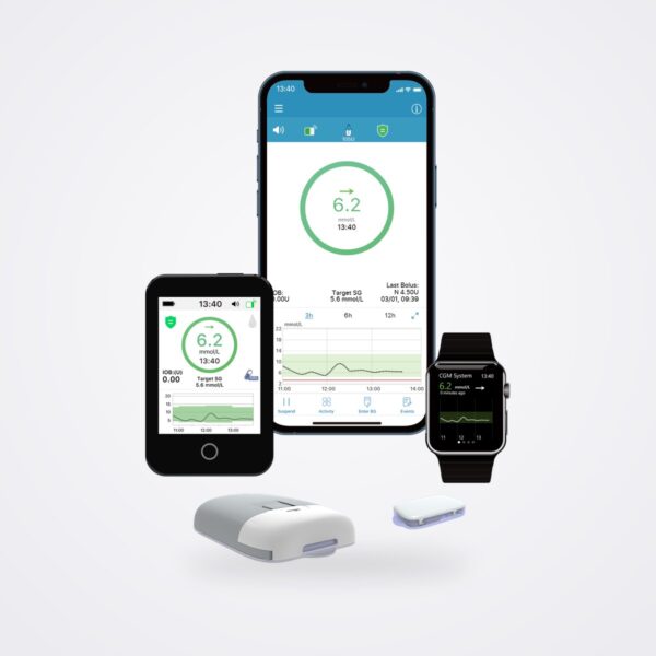 نظام Medtrum TouchCare Nano: المضخة اللاصقة ومستشعر Nano CGM وجهاز PDM اليدوي وتطبيق EasyPatch والعرض على الساعة الذكية