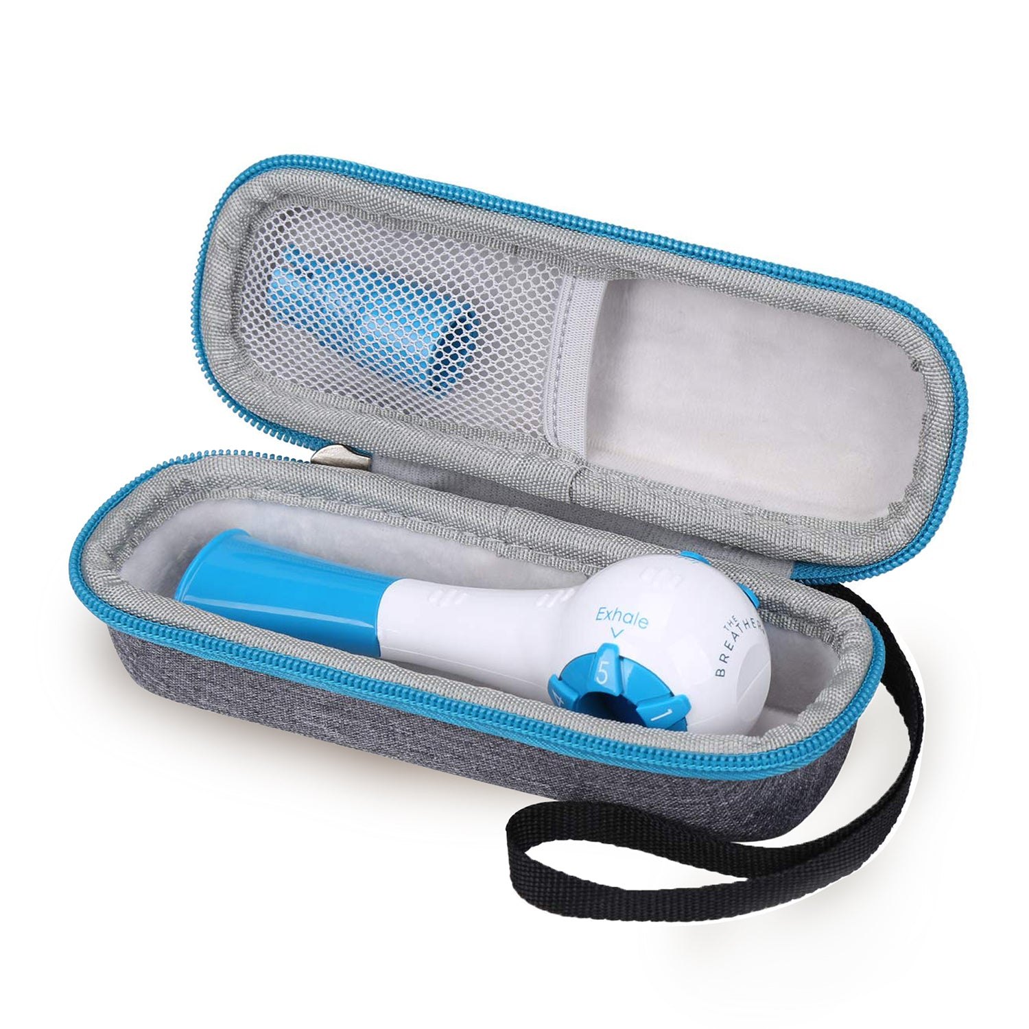 PN Medical The Breather Inspiratory and Expiratory Muscle Trainer 4 The Breather trainer in its zipped carry case with adapter mouthpiece