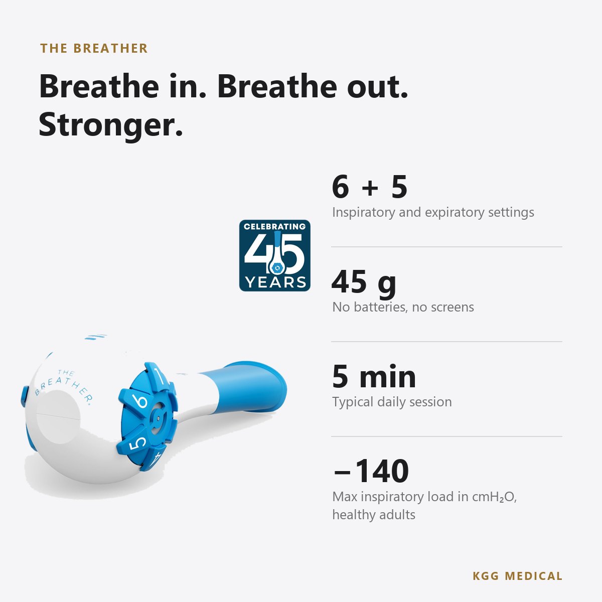 PN Medical The Breather Inspiratory and Expiratory Muscle Trainer 2 The Breather key specifications