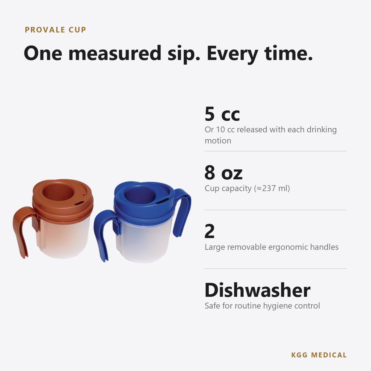 Provale Regulating Drinking Cup for Dysphagia, 5 cc or 10 cc 2 Provale Cup key specifications