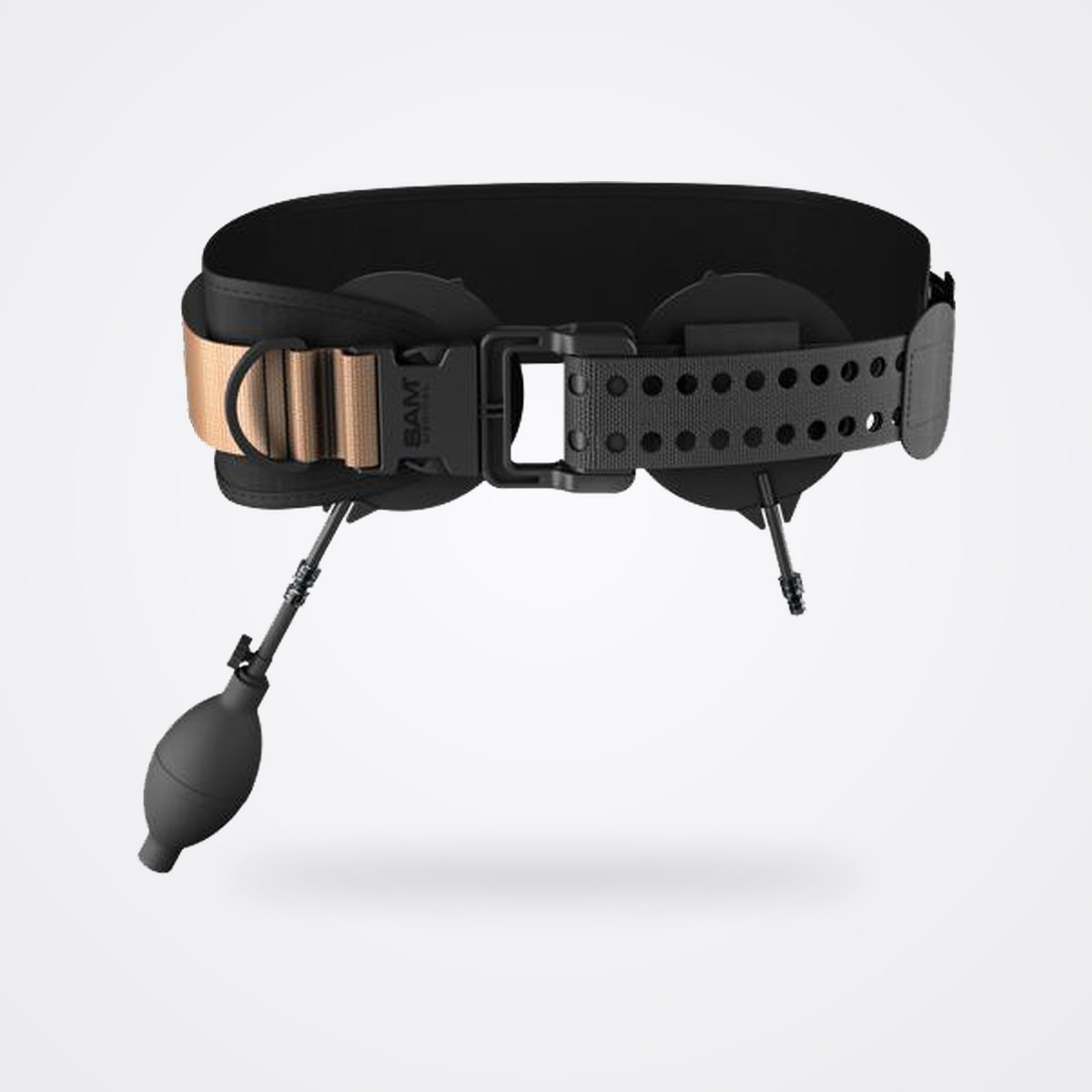 SAM Junctional Tourniquet (SJT) for Inguinal and Axillary Haemorrhage 1 SAM Junctional Tourniquet belt with two round compression devices, buckle and black hand pump