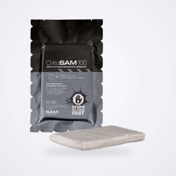 ChitoSAM 100 3 in x 6 ft Z-fold chitosan haemostatic dressing pouch with folded dressing