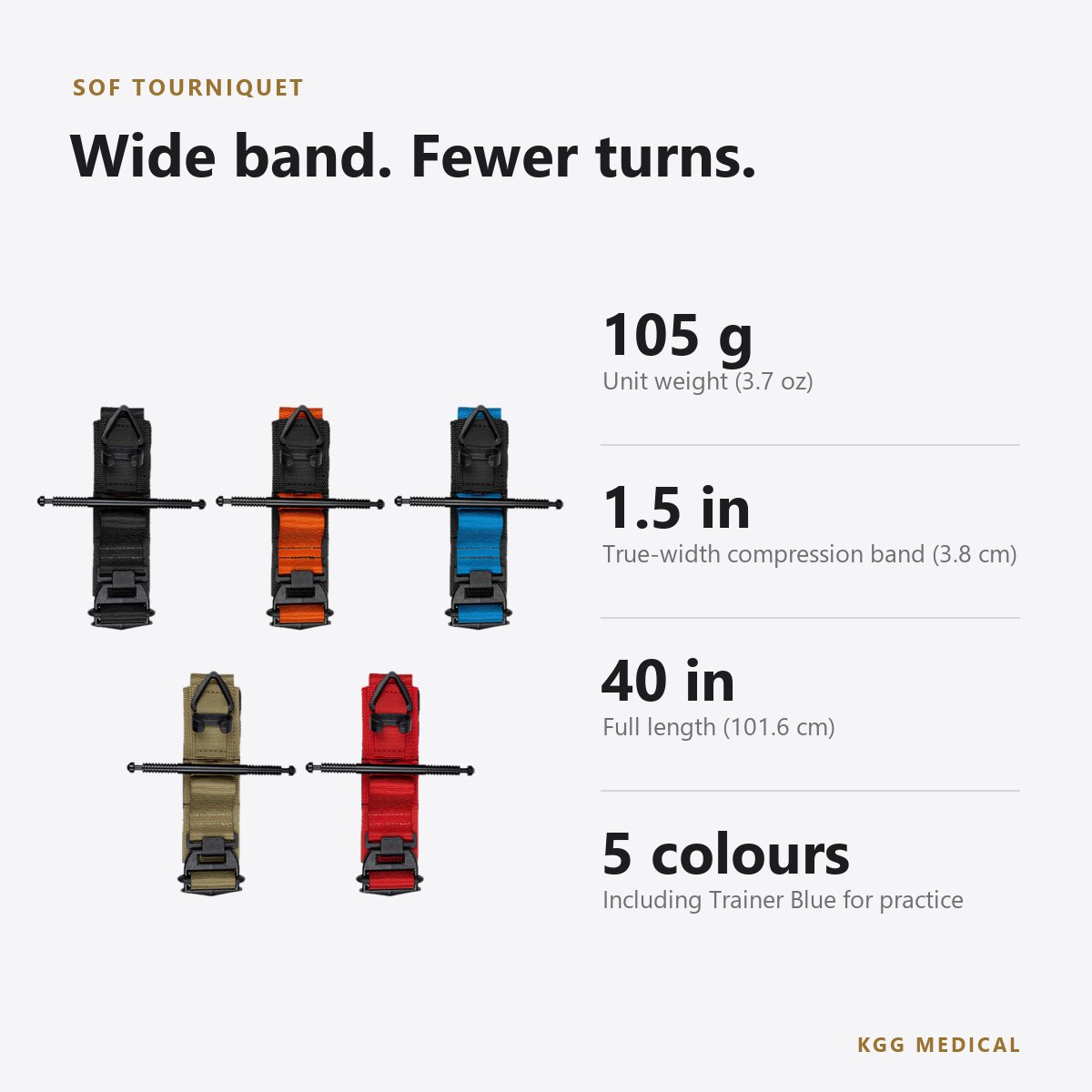 TacMed Solutions SOF Tourniquet (SOFTT-Wide) Extremity Tourniquet 2 SOF Tourniquet key specifications