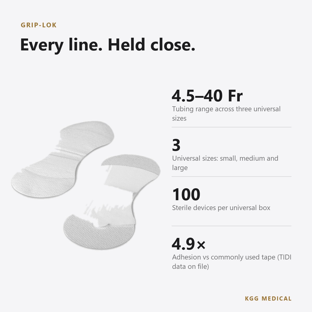 TIDI Grip-Lok Universal Catheter and Tube Securement Devices 2 Grip Lok key specifications