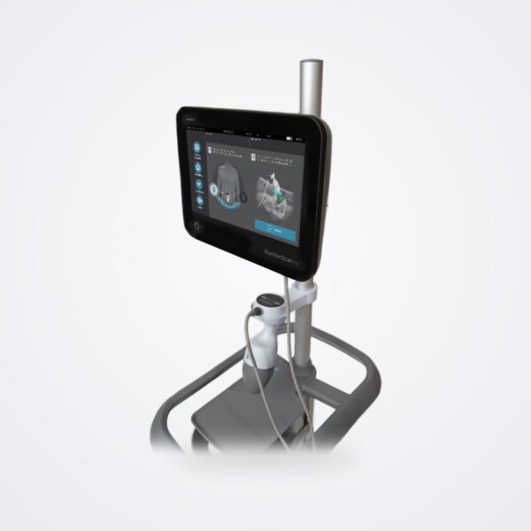 Verathon BladderScan i10 touchscreen console and probe on the workstation