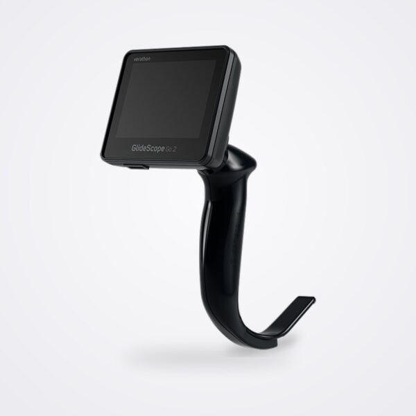 GlideScope Go 2 handheld monitor with a black Spectrum QC single-use blade attached