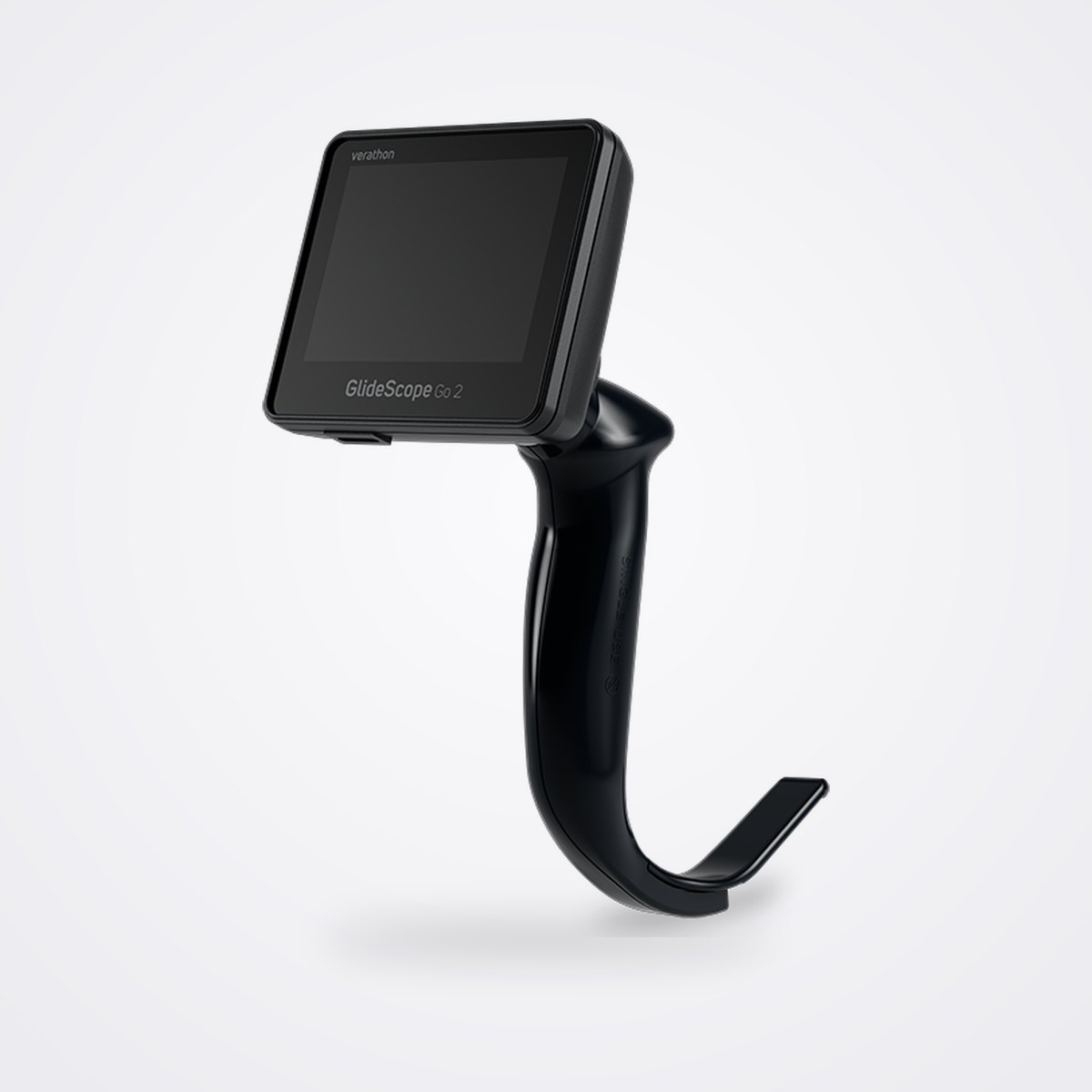 Verathon GlideScope Go 2 Portable Video Laryngoscope 1 GlideScope Go 2 handheld monitor with a black Spectrum QC single use blade attached