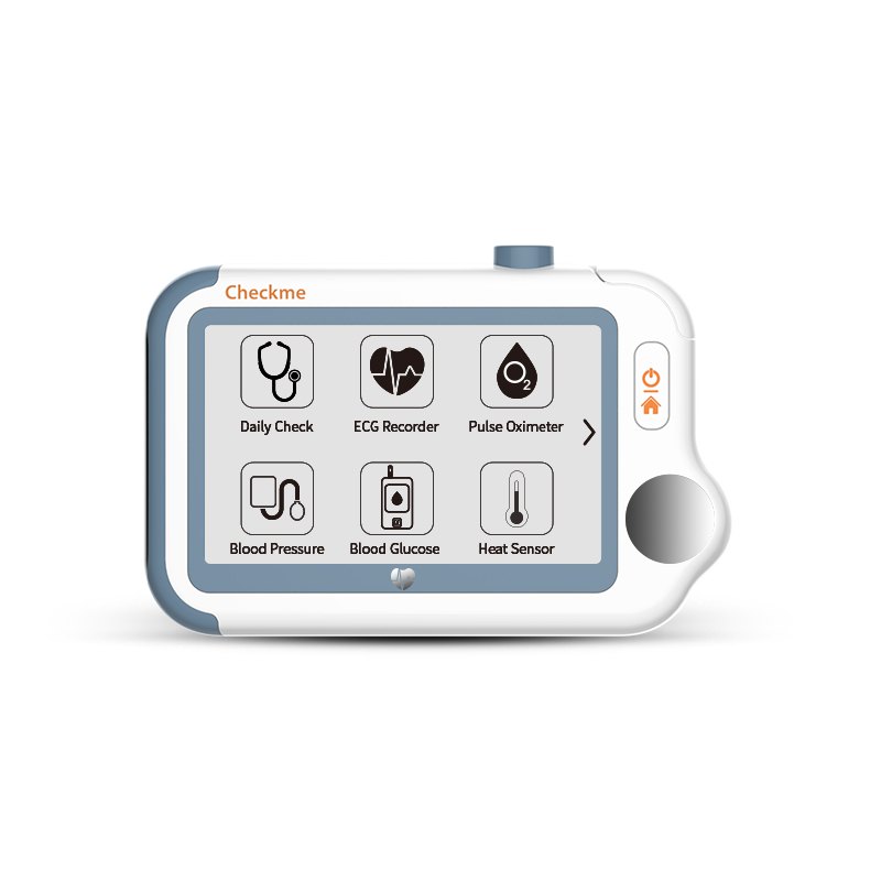 Viatom Checkme Pro Handheld Vital Signs Monitor with ECG and SpO2 3 Checkme Pro touchscreen menu with Daily Check, ECG Recorder, Pulse Oximeter and Thermometer