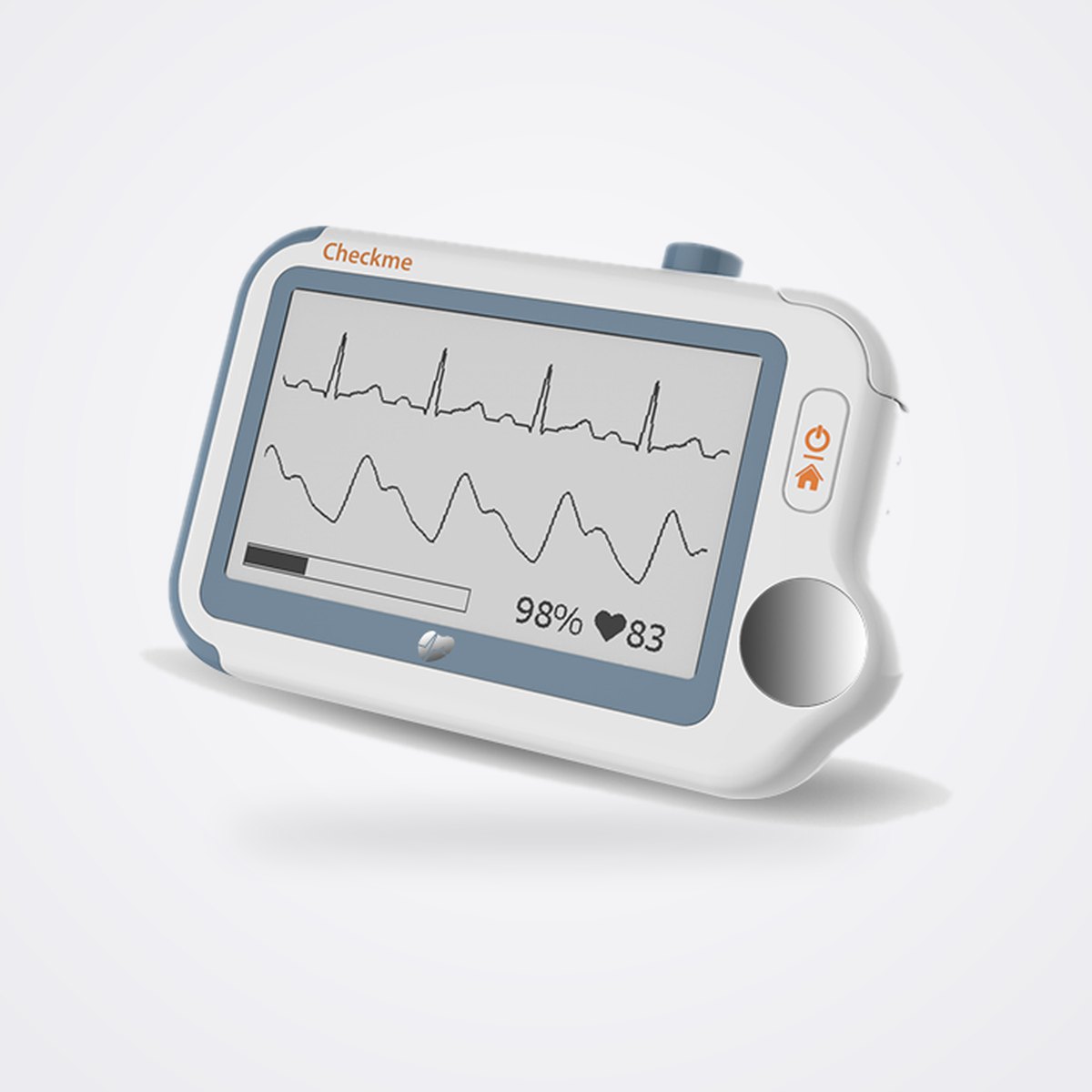 Viatom Checkme Pro Handheld Vital Signs Monitor with ECG and SpO2 1 Viatom Checkme Pro handheld monitor showing an ECG trace with SpO2 and heart rate