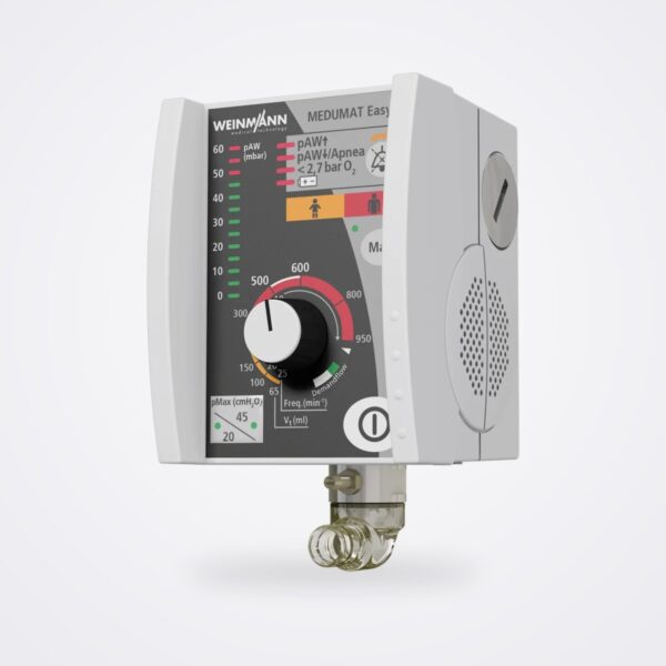 WEINMANN MEDUMAT Easy ventilator with pressure LEDs, combined tidal volume and rate dial and outlet